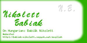 nikolett babiak business card